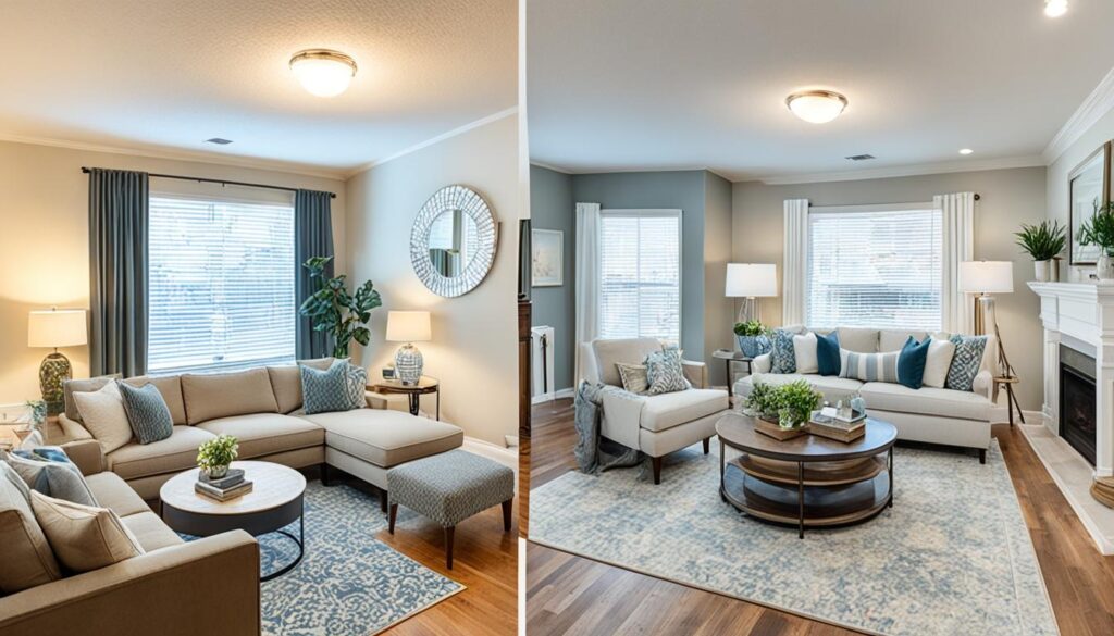 before and after real estate staging