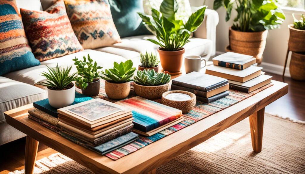 boho wood coffee table